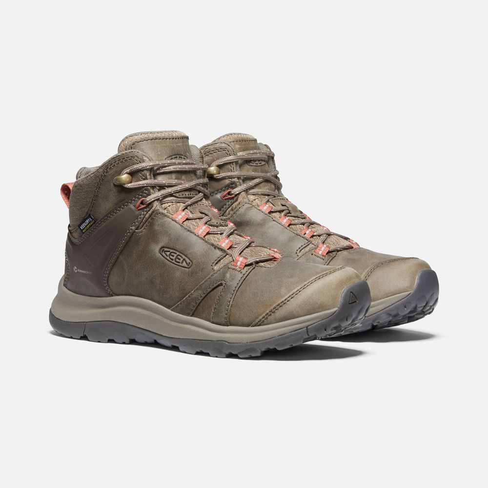 Keen Laarzen Dames Bruin - Terradora Ii Leern Waterproof - 15693-UBWH